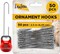 50 Pack Christmas Ornament Hooks – Great Ornament Hangers for Christmas Tree Decoration (Silver)